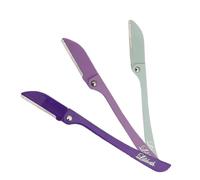 L’Original Luxury Brow Shaper Outil d'épilation avec technologie dermaplaning - Idéal pour les sourcils, le maillot et tous les types de poils du visage (Violet Foncé, Lavande et Menthe)
