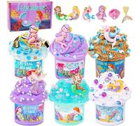 L ot de 6 s Limes, s Lime Moelleux, Slime Transparent, s Lime Beurre, Cadeau pour fête d'enfants, Lot de s Limes Cadeaux pour Filles et garçons (lot sirène)