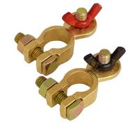 L&P A0066-7-1 Lot de 2 Cosses Batterie 12v 24v Voiture Laiton Vis M8 Rapide Bornes Connecteur Avec Écrou à Oreilles