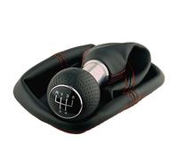 L & P A0254-8 Sac Soufflet en noir coutures rouges Rouge GTI LOOK Pommeau de levier de commutation 5 vitesses perforé en tant que Plug Play Notebook supplémentaire