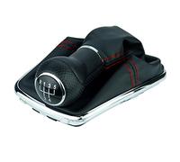 L&P A251-0 Soufflet Levier de Vitesse Pommeau de Vitesse 23mm compatible avec VW Golf 4 IV Boite 5 avec Cadre Plug & Play Pièce de rechange pour 1J071113 Noir Rouge Chrome