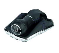 L&P A251-12 Soufflet Levier de Vitesse Pommeau de Vitesse 23mm compatible avec VW Golf 4 IV Boite 5 avec Cadre Plug & Play Pièce de rechange pour 1J071113 Noir Bleu Chrome