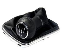 L&P A251 Soufflet Levier de Vitesse Pommeau de Vitesse 23mm compatible avec VW Golf 4 IV Boite 5 avec Cadre Plug & Play Pièce de rechange pour 1J071113 1J0711113 Noir et Chrome