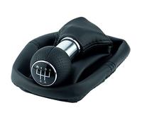 L&P A252-7 Soufflet de levier de vitesses et pommeau en cuir Noir Avec cadre 5 vitesses Pommeau de 23 mm Pièce de rechange Plug&Play pour 1J0711113