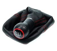 L&P A254-1 Soufflet Levier de Vitesse Pommeau de Vitesse 12mm compatible avec VW Golf 4 IV Boite 5 Plug & Play Pièce de rechange pour 1J071113 Noir Rouge