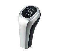 L & P a276-1 Pommeau Bouton en cuir véritable cuir Manette de vitesse Levier en argent noir avec 6 vitesses comme Plug Play Notebook supplémentaire