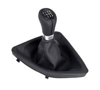 L & P Car Design pour Série 1 E81 E82 E87 E88 Ensemble de pommeau de levier de vitesse 6 vitesses et gaine avec cadre, Noir/Argent