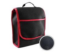 L & P Car Design Sac de rangement coffre voiture - Organiseur petit - Fermeture - Noir rouge