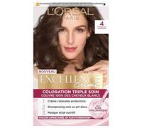 L' PARIS - Couleur Intense Châtain Triple Soin, Couvre 100% Cheveux Blancs, Crème Expert (Boîte) - Le lot de 2
