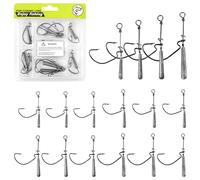 L PATTERN Hameçons Jig Rig et Dropshot avec Twist Lock, hameçon avec tête en plomb pour leurres en caoutchouc, hameçon large offset pour le jiggen et la pêche des poissons prédateurs