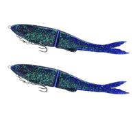 L PATTERN Leurre de pêche en caoutchouc pour brochet 12/17 cm 11/35 g, avec crochet à tête plombée et hameçon triplé, Softbait pour sandre, perche, truite, appât pour la pêche, Dropshot Vert foncé