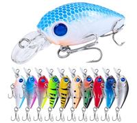 L PATTERN Lot de 10 leurres de pêche Leurres de pêche Crankbait Brochet Leurres de pêche Minnow Eau douce Eau salée Pêche Cadeau pour truite, perche, saumon, F Set