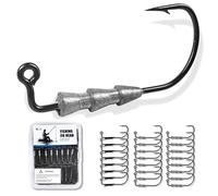 L PATTERN Tête Plombée 1/0 & 2/0 - Lot de 24 avec Design Antidérapant, Pointe Aiguë Et Hameçon Résistant À La Corrosion pour Pêche Wacky Et en Suspension, Boîte de 24 pcs, 2/0