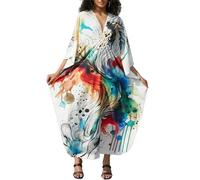 L-Peach Caftan ample pour femme - Robe de nuit spacieuse - Maxi maillot de bain, A2 Multicolore 13, taille unique