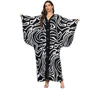 L-Peach Chemise de nuit bohème pour femme - Caftan - Vêtement de nuit maxi - Robe de plage - Cache-maillot de bain, Multicolore 4, Taille unique