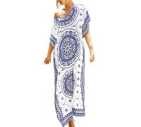 L-Peach Femme Kaftan Longue Robe de Plage Tunique Sarong Paréo pour Maillot de Bain Cover ups