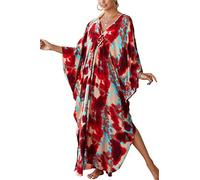 L-Peach Femmes Caftan Maxi Surdimensionné Chemise de Nuit Bohemian Kimono Vêtements de Nuit Biniki Couverture Ups Sarong Paréo