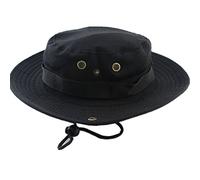L-Peach Hommes Boonie Chapeau Réglable Pliable UV Protection Chapeau de Brousse pour Camping Randonnée Pêche Chasse Noir