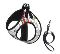 L Pet Harnais pour chien - Petite taille, imprimé « I Love London » réglable pour les voyages en plein air et la marche