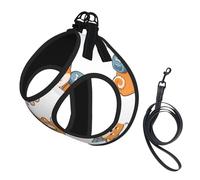 L Pet Harnais pour chien - Petite taille, mignon imprimé chien Shiba Inu réglable pour les voyages en plein air et la marche