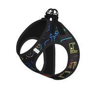 L Pet Harnais pour chien - Petite taille, motif de jeu vidéo imprimé réglable, pour les voyages en plein air et la marche