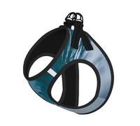 L Pet Harnais pour chien - Petite taille, motif vague vert océan, motif surf, réglable pour les voyages en plein air et la marche
