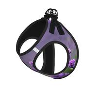 L Pet Laisse gilet et harnais pour chien - Ensemble de laisse avec boucle, imprimé fleurs violettes lavandes, compagnon de voyage en plein air