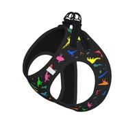 L Pet Laisse gilet et harnais pour chien - Ensemble de laisse mignon imprimé dinosaure avec boucle, compagnon canin de voyage en plein air