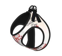 L Pet Laisse gilet et harnais pour chien - Ensemble de laisse réfléchissante et réglable pour la Saint-Valentin Motif arbre de vélo Rouge