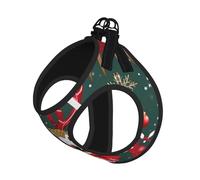 L Pet Laisse Gilet & Harnais pour Chien - Ensemble de Laisse Imprimé Cerf de Noël Petite Taille avec Boucle, Compagnon Canin Voyage en Plein Air