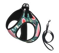 L Pet Laisse Gilet Harnais pour Chien - Ensemble de Laisse Petite Taille, Licorne avec Imprimé Poil Rose, Maille Respirante pour Chiot Compagnons Canins