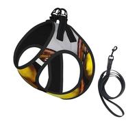 L Pet Laisse Gilet & Harnais pour Chien - Petit Panier Imprimé Citrons Ensemble Laisse avec Boucle, Compagnon Canin Voyage en Plein Air