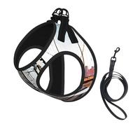 L Pet Laisse Gilet Harnais pour Chien - Petite Taille Brooklyn Bridge Print Leash Set avec Boucle, Compagnon Canin Outdoor Dog Promenade