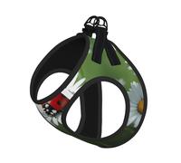 L Pet Laisse Gilet Harnais pour Chien - Petite Taille Coccinelle sur Marguerite Imprimé Laisse avec Boucle, Compagnon Canin Outdoor Chien Promenade