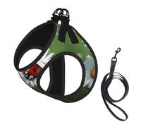 L Pet Laisse Gilet Harnais pour Chien - Petite Taille Coccinelle sur Marguerite Imprimé Laisse avec Boucle, Compagnon Canin Outdoor Chien Promenade