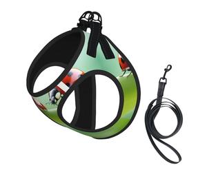 L Pet Laisse Gilet Harnais pour Chien - Petite Taille Drôle Imprimé Coccinelle Ensemble Laisse avec Boucle, Compagnon Canin Outdoor Chien Promenade