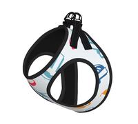 L Pet Laisse Gilet & Harnais pour Chien - Petite Taille Hockey Elements Creative Motif Imprimé Laisse avec Boucle, Compagnon Canin Voyage en Plein Air