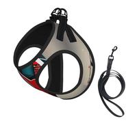 L Pet Laisse Gilet Harnais pour Chien - Petite Taille Imprimé Amour et Musique Treble Ensemble Laisse avec Boucle, Compagnon Canin Outdoor Chien Promenade