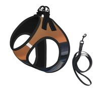 L Pet Laisse Gilet & Harnais pour Chien - Petite Taille Imprimé Derniers Rayons du Soleil de Vagues de la Mer avec Boucle, Compagnon Canin Voyage en Plein Air