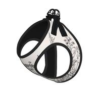 L Pet Laisse Gilet & Harnais pour Chien - Petite Taille Imprimé Floral Herbes Botanique Gravure Ensemble Laisse avec Boucle, Compagnon Canin Voyage en Plein Air