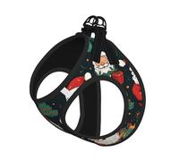 L Pet Laisse Gilet Harnais pour Chien - Petite Taille Imprimé Joyeux Noël Ensemble Laisse avec Boucle, Compagnon Canin Outdoor Dog Promenade