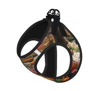 L Pet Laisse Gilet Harnais pour Chien - Petite Taille Imprimé Tulipe Jardin Laisse Set avec Boucle, Compagnon Canin Outdoor Chien Promenade