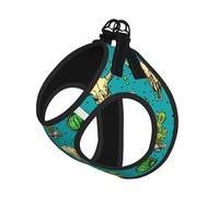 L Pet Laisse Gilet & Harnais pour Chien - Petite Taille Mignon Cactus et Crâne de Taureau Imprimé Laisse avec Boucle, Compagnon Canin Voyage en Plein Air