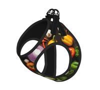 L Pet Laisse Gilet Harnais pour Chien - Petite Taille Présentation de divers légumes Imprimés Laisse Set avec Boucle, Compagnon Canin Outdoor Dog Walking