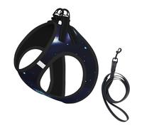 L Pet Laisse Gilet Harnais pour Chien - Petite Taille Univers Galaxie Espace Imprimé Laisse Set avec Boucle, Compagnon Canin Outdoor Chien Promenade