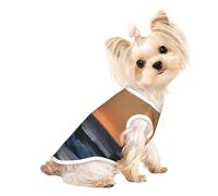 L Pet T-shirt respirant sans manches - Doux Derniers Rayons du Soleil d'Au-dessus de la mer Vagues Imprimé Gilet Extensible pour Chien et Chat Débardeur Léger