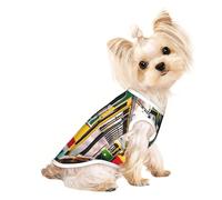 L Pet T-shirt respirant sans manches - Doux Lisbonne Tram Imprimé Gilet extensible pour chiens et chats, débardeur léger