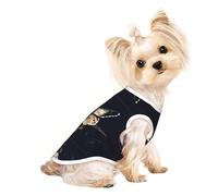 L Pet T-shirt respirant sans manches imprimé ailes de papillon pour animal de compagnie - Petit à moyen chat, chiot, yorkshund, teckel, bouledogue français