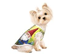 L Pet T-shirt respirant sans manches imprimé gnomes colorés pour animaux de compagnie - Petits à moyens chats, chiot, yorkshund, teckel, bouledogue français