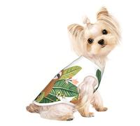 L Pet T-shirt respirant sans manches imprimé paresseux et feuilles mignons - Petits à moyens chats, chiot, yorkshund, teckel, bouledogue français